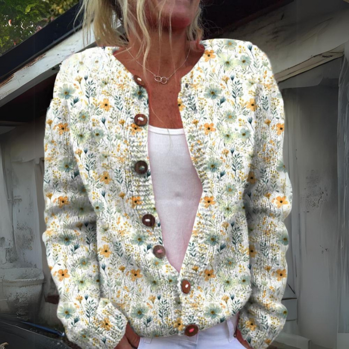 Amelie - Gilet à fleurs pour femme