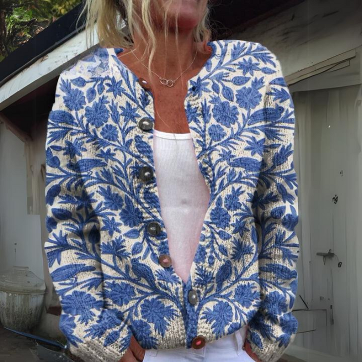 Amelie - Gilet à fleurs pour femme