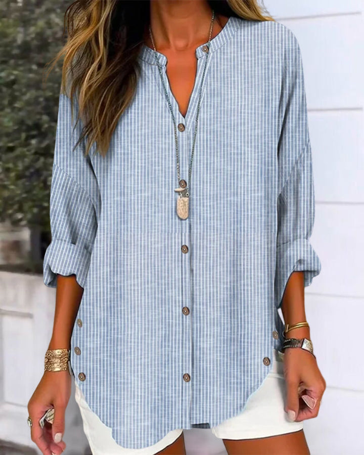 Valerié | Pull imprimé rayé avec encolure en V