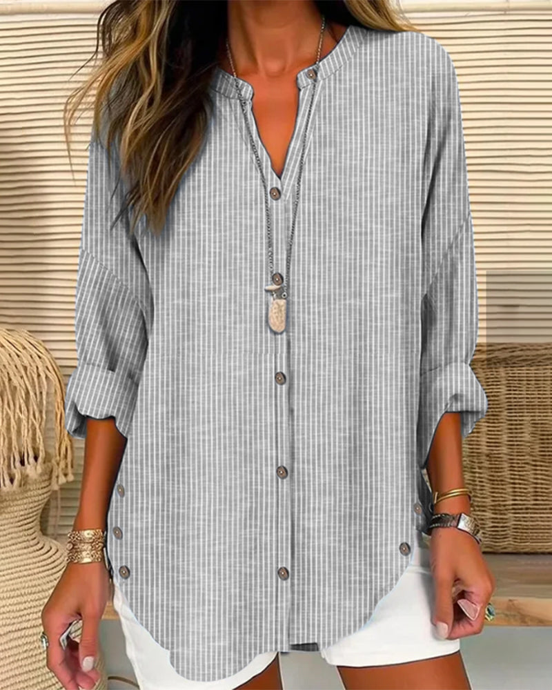 Valerié | Pull imprimé rayé avec encolure en V