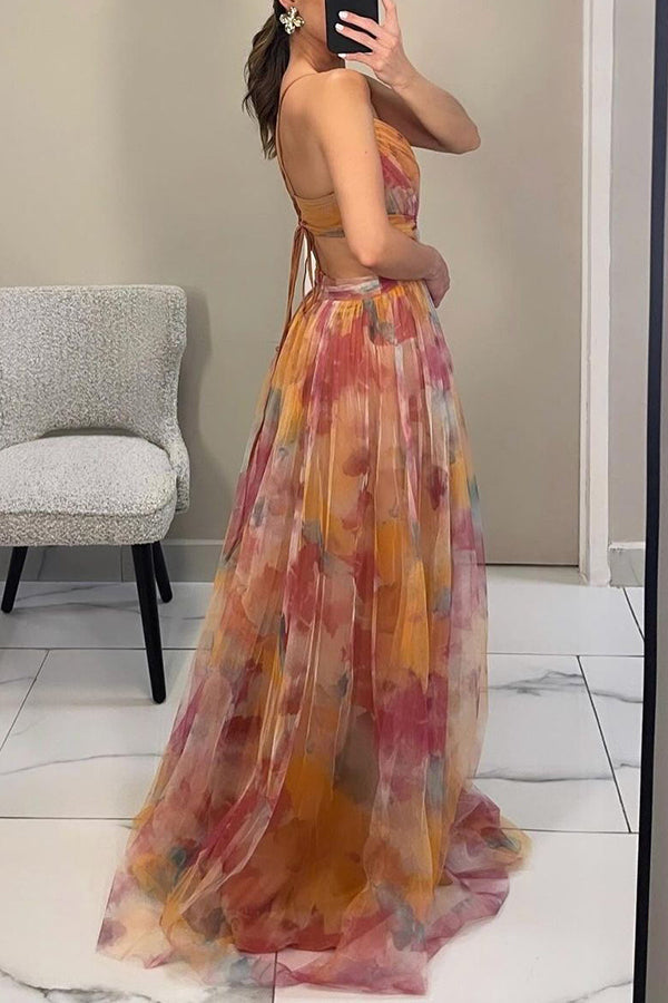Frostine - Robe longue à fleurs