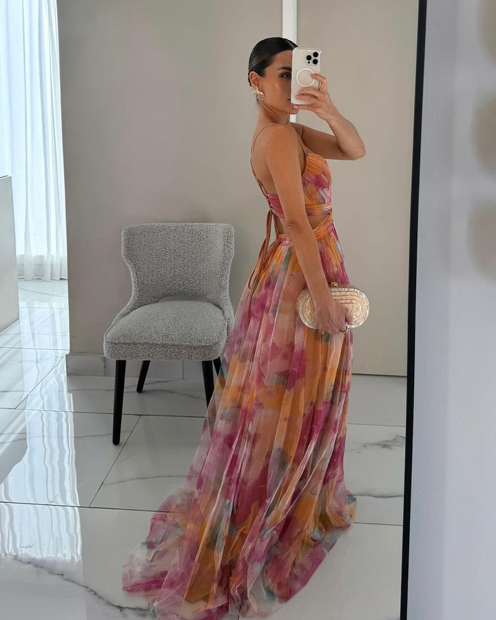 Frostine - Robe longue à fleurs