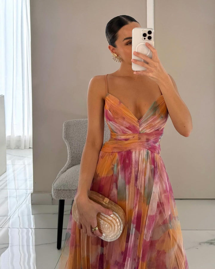 Frostine - Robe longue à fleurs