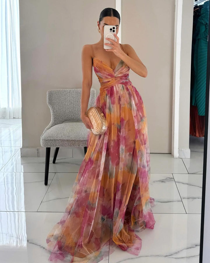 Frostine - Robe longue à fleurs