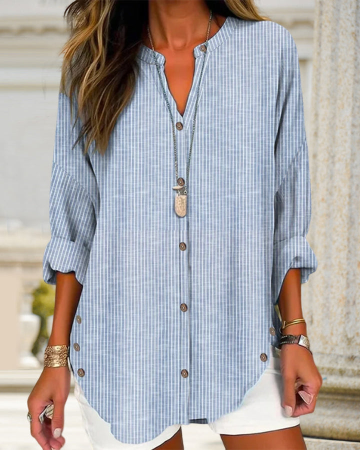 Valerié | Pull imprimé rayé avec encolure en V