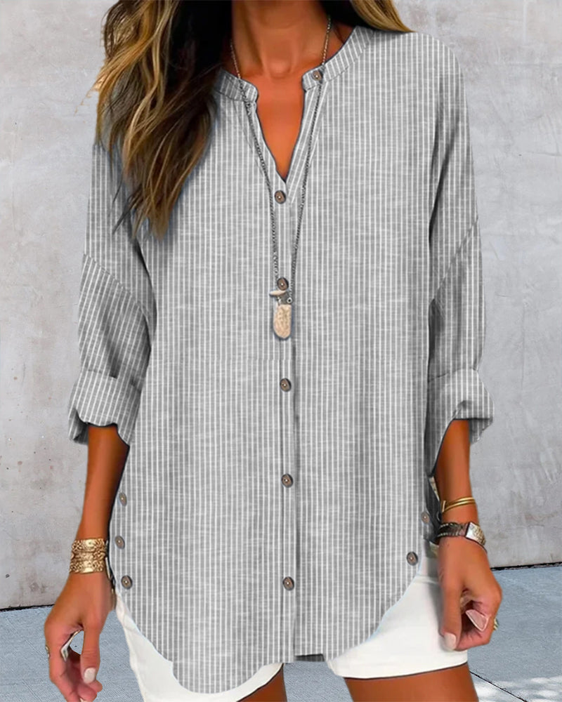 Valerié | Pull imprimé rayé avec encolure en V