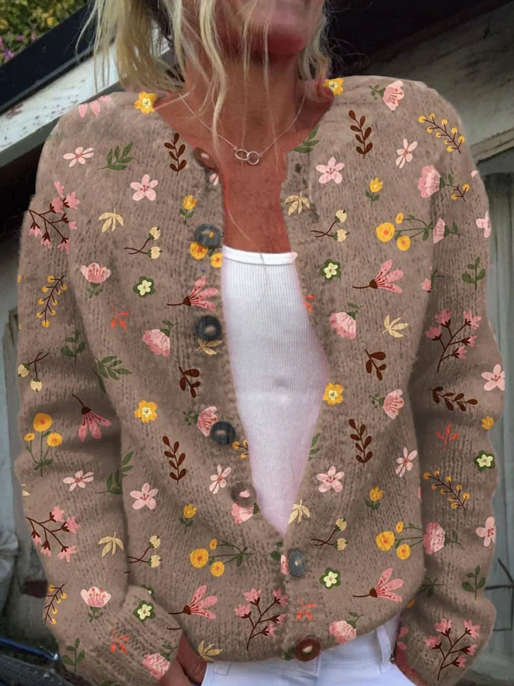 Amelie - Gilet à fleurs pour femme