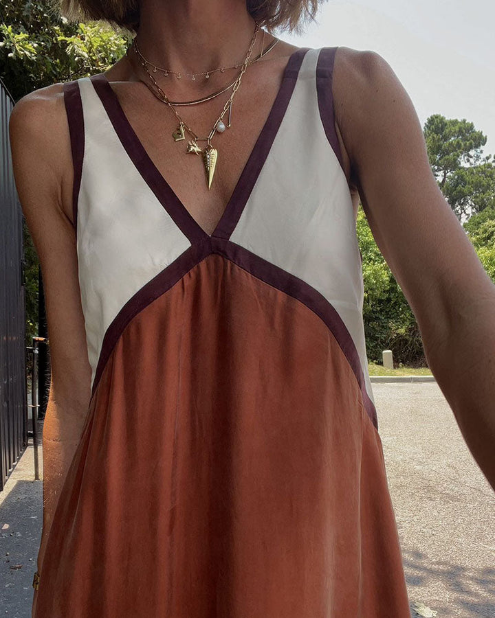 Jacky - Robe longue à col en V