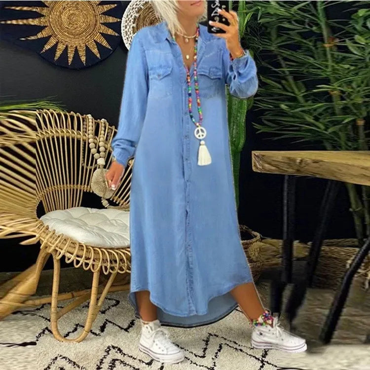 Fanny - Robe en jean à manches longues