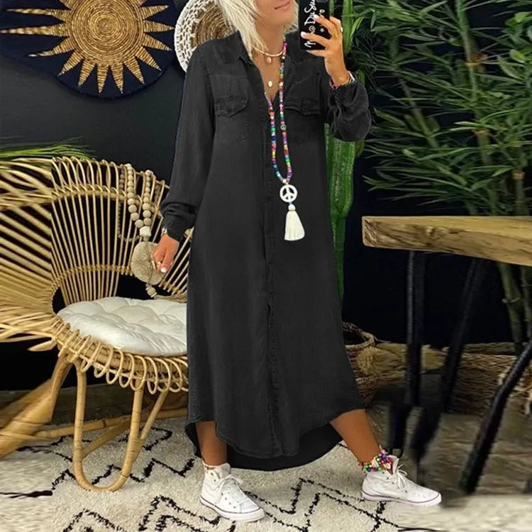 Fanny - Robe en jean à manches longues
