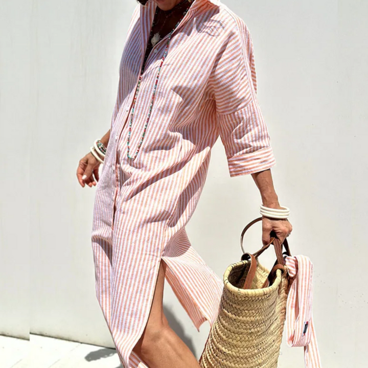 Paloma - élégante robe chemise à rayures