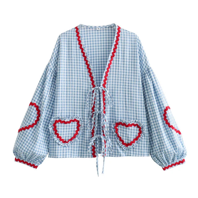 Lindsey - Cardigan en vichy d'inspiration vintage