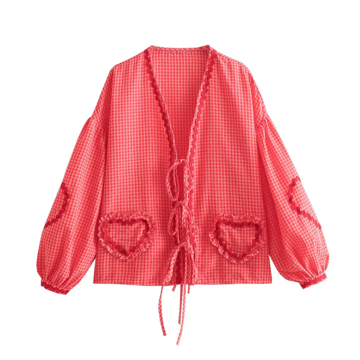 Lindsey - Cardigan en vichy d'inspiration vintage