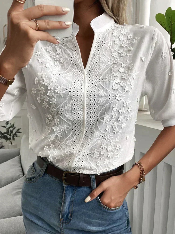 Laurine | Top décontracté élégant et brodé