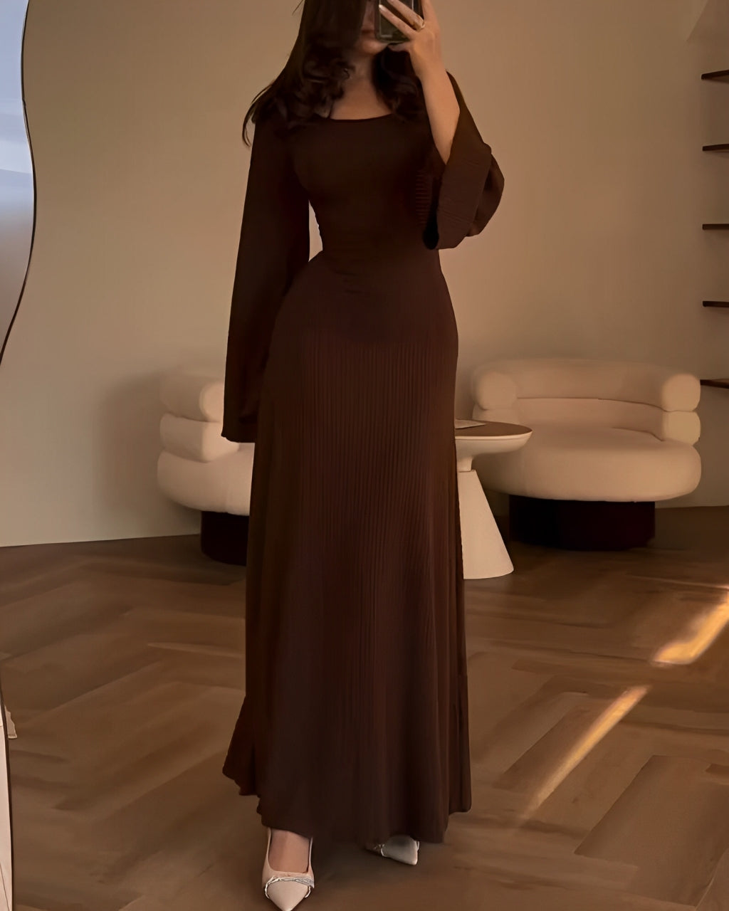 Gabriella - Robe longue en maille élégante