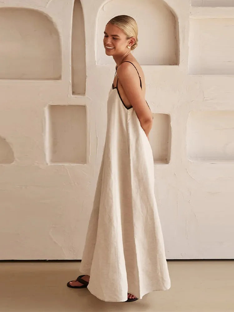 Eunice - Robe longue à bretelles