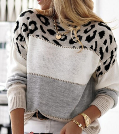Lela | Pull à motif léopard